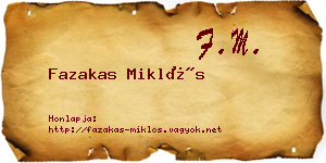 Fazakas Miklós névjegykártya