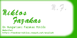 miklos fazakas business card